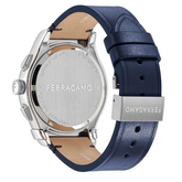 Ferragamo Men’s Swiss Made Quartz Blue Leather Strap Blue Dial 42mm Watch SFKZ00223